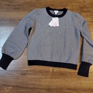 BNWT- black and grey striped long sleeve piper